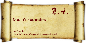 Neu Alexandra névjegykártya